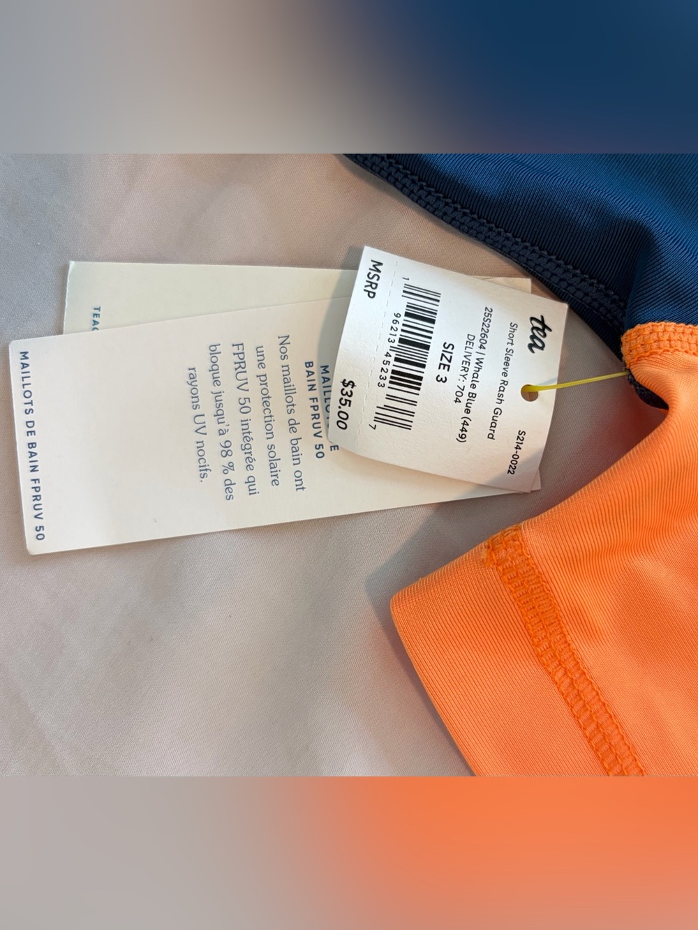 NWT Tea Collection UV Rashguard Shirt - Picture 2 of 2
